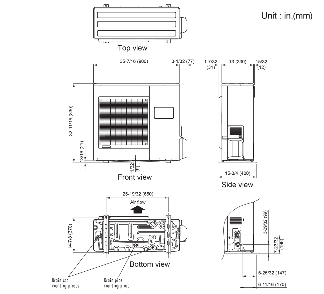 Outdoor Units: Dimensions Outdoor Units: Dimensions
