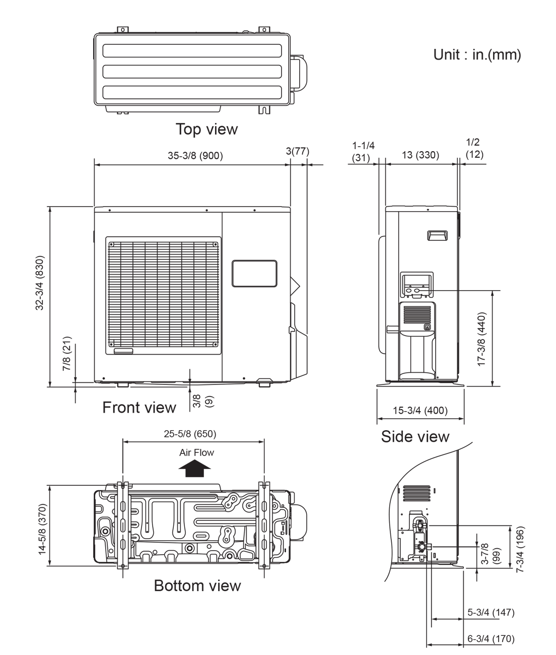 Outdoor Units: Dimensions Outdoor Units: Dimensions